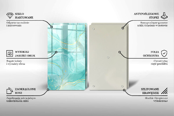 Főzőlap védő üveglap Kék és arany absztrakció