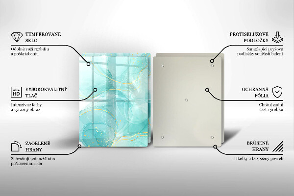 Főzőlap védő üveglap Kék és arany absztrakció