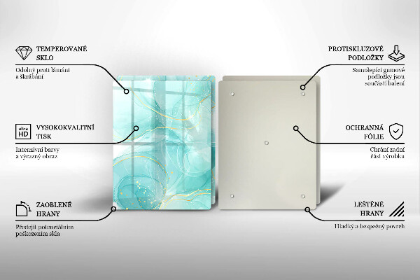 Főzőlap védő üveglap Kék és arany absztrakció