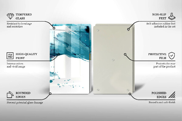 Főzőlap védő üveglap Kék foltok