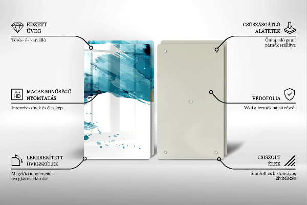 Főzőlap védő üveglap Kék foltok