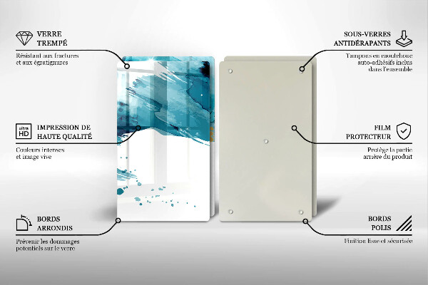 Főzőlap védő üveglap Kék foltok