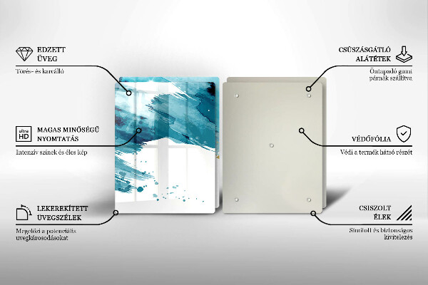 Főzőlap védő üveglap Kék foltok