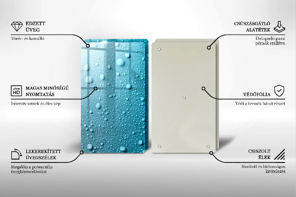 Főzőlap védő üveglap Vízcseppek