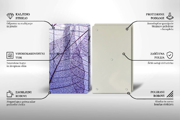 Főzőlap védő üveglap Levelek erekkel