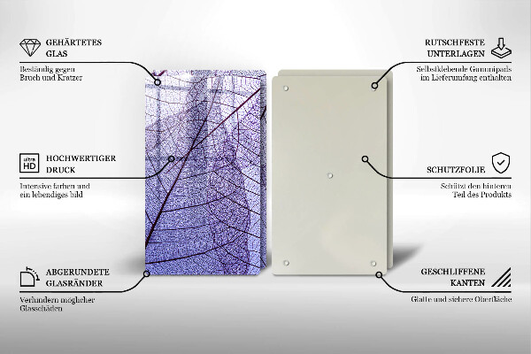 Főzőlap védő üveglap Levelek erekkel