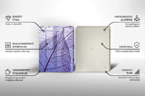 Főzőlap védő üveglap Levelek erekkel