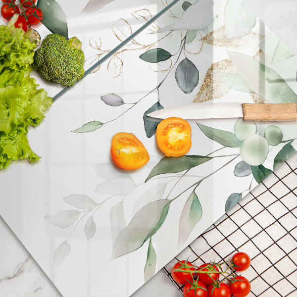 Főzőlap védő üveglap Akvarell levelek