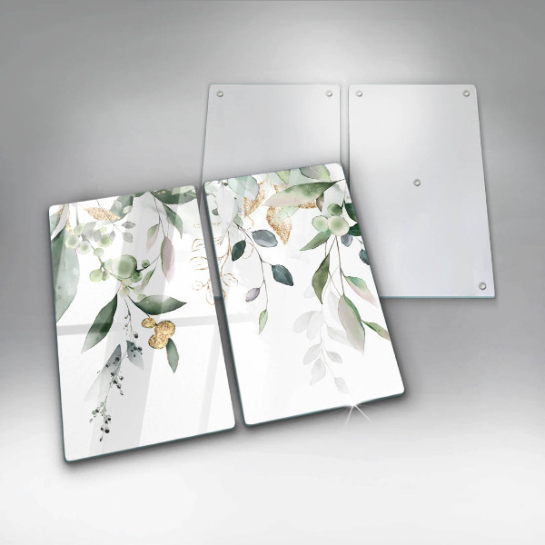 Főzőlap védő üveglap Akvarell levelek
