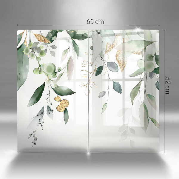 Főzőlap védő üveglap Akvarell levelek