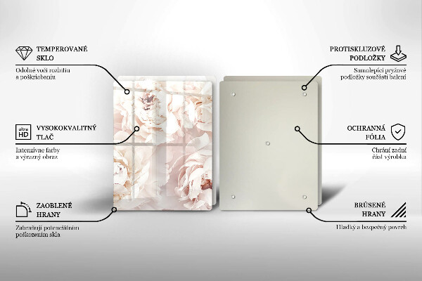 Főzőlap védő üveglap Pasztell bazsarózsa