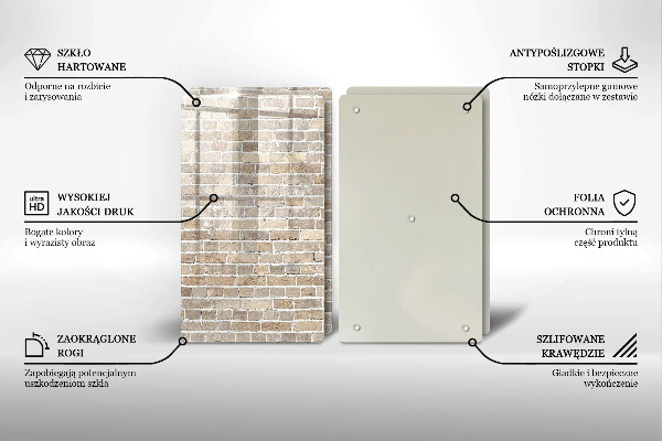 Főzőlap védő üveglap Világos téglafal