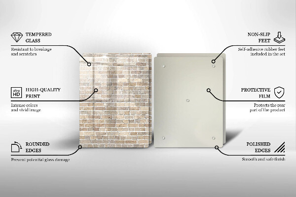 Főzőlap védő üveglap Világos téglafal