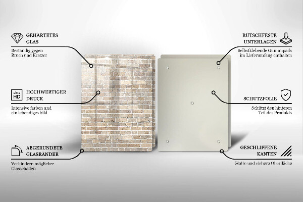 Főzőlap védő üveglap Világos téglafal