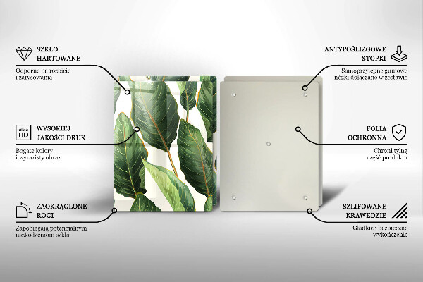 Főzőlap védő üveglap Banán levelek