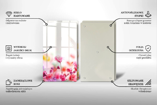 Főzőlap védő üveglap Virágos rét