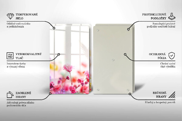 Főzőlap védő üveglap Virágos rét