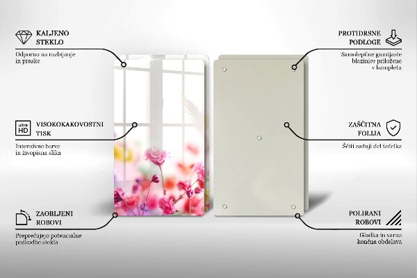 Főzőlap védő üveglap Virágos rét