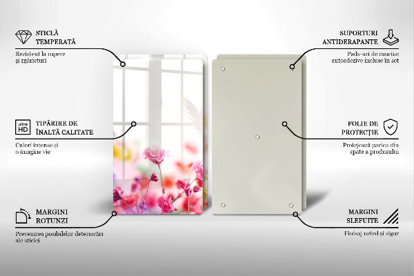 Főzőlap védő üveglap Virágos rét