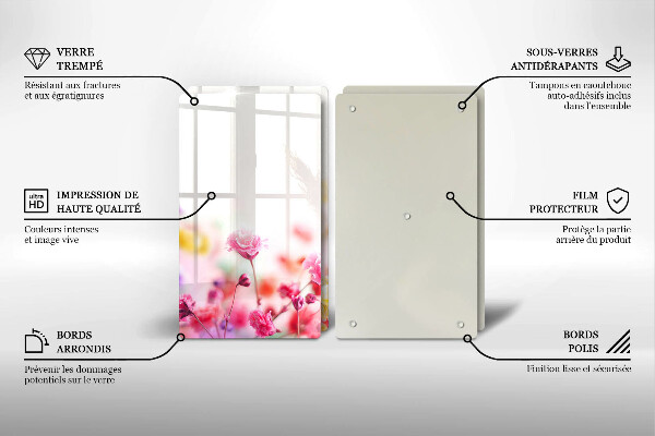 Főzőlap védő üveglap Virágos rét