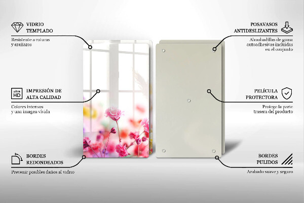 Főzőlap védő üveglap Virágos rét