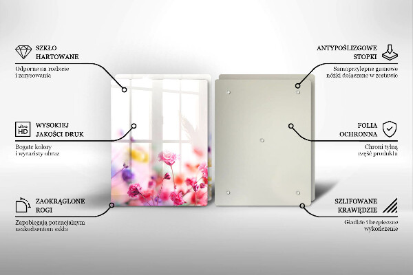 Főzőlap védő üveglap Virágos rét