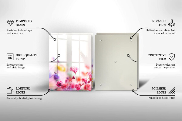 Főzőlap védő üveglap Virágos rét