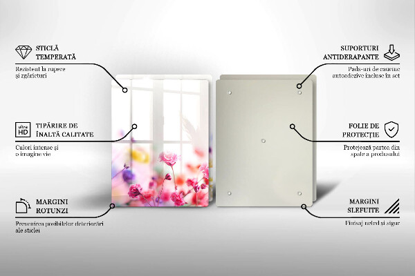 Főzőlap védő üveglap Virágos rét