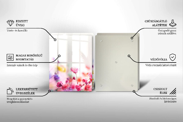 Főzőlap védő üveglap Virágos rét