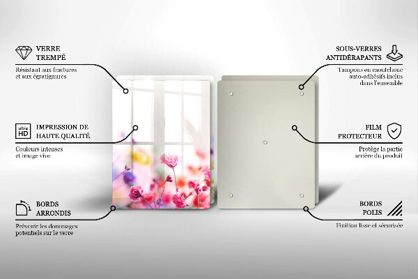 Főzőlap védő üveglap Virágos rét