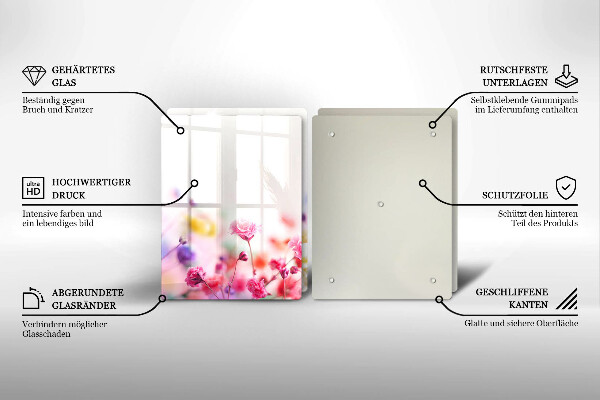 Főzőlap védő üveglap Virágos rét