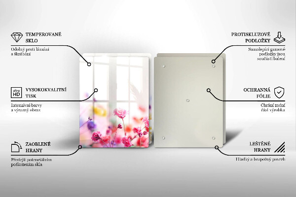 Főzőlap védő üveglap Virágos rét