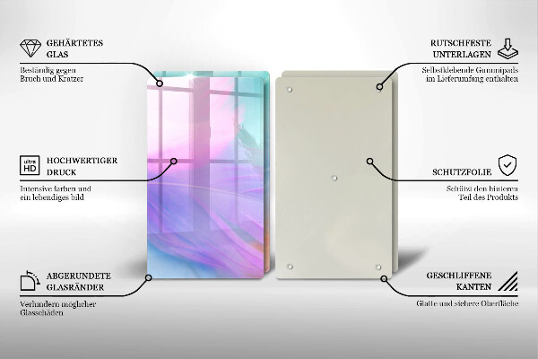 Főzőlap védő üveglap Pasztell tollak