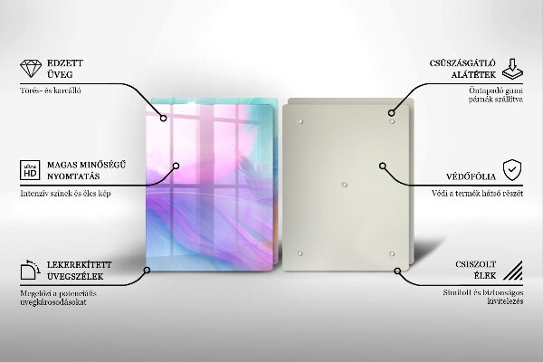 Főzőlap védő üveglap Pasztell tollak