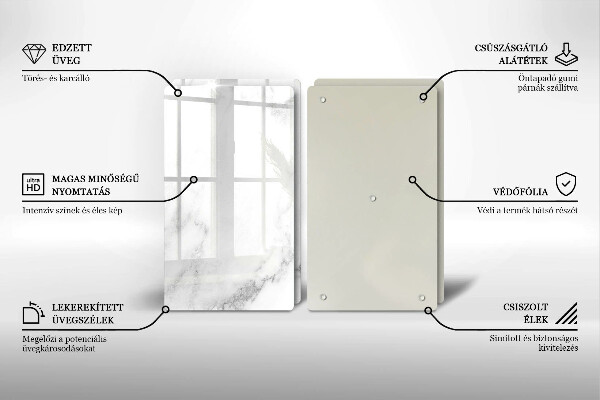 Főzőlap védő üveglap Modern márvány