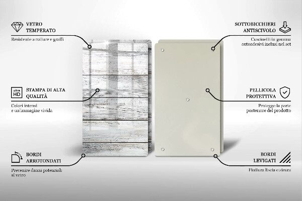 Főzőlap védő üveglap Világos fa táblák