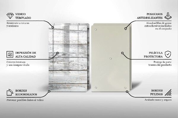 Főzőlap védő üveglap Világos fa táblák