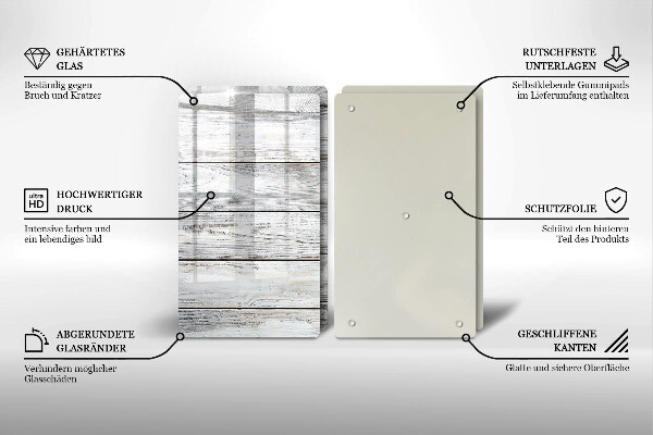 Főzőlap védő üveglap Világos fa táblák