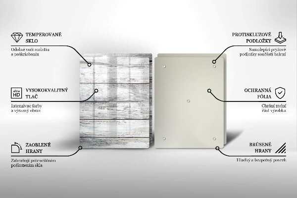 Főzőlap védő üveglap Világos fa táblák