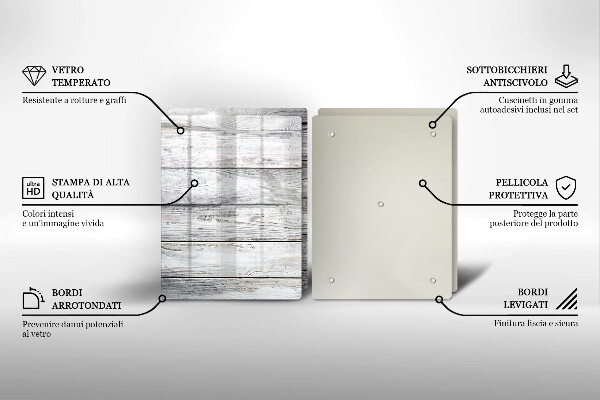Főzőlap védő üveglap Világos fa táblák