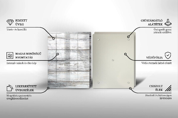 Főzőlap védő üveglap Világos fa táblák