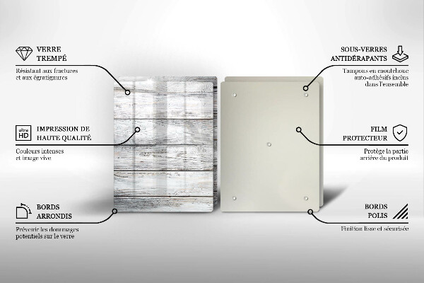 Főzőlap védő üveglap Világos fa táblák