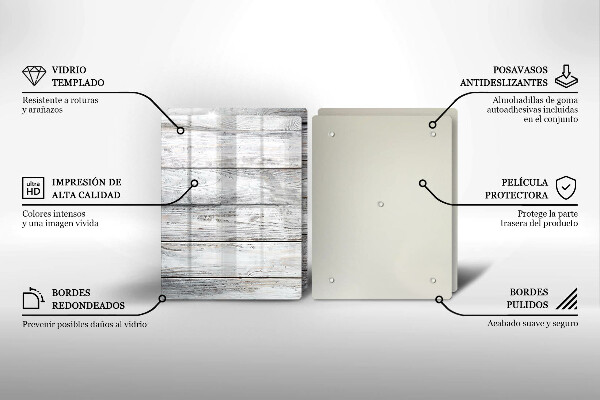 Főzőlap védő üveglap Világos fa táblák