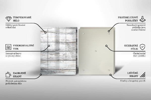 Főzőlap védő üveglap Világos fa táblák