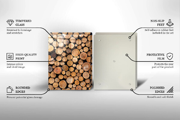 Főzőlap védő üveglap Fatörzsek
