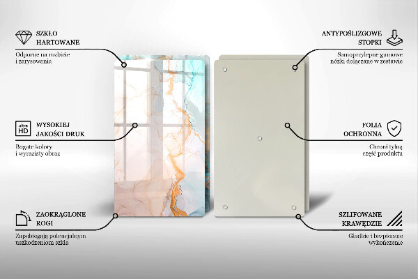 Főzőlap védő üveglap Márvány absztrakció