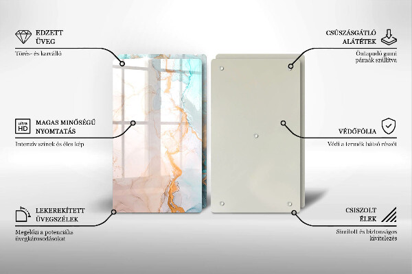 Főzőlap védő üveglap Márvány absztrakció