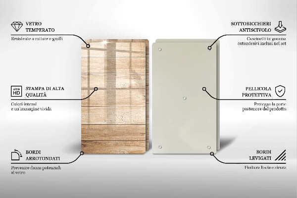 Főzőlap védő üveglap Fadeszkák