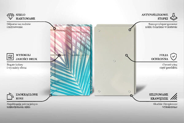 Főzőlap védő üveglap Pasztell levelek