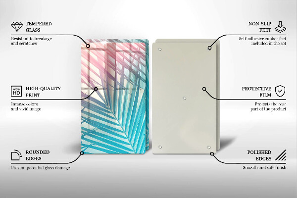 Főzőlap védő üveglap Pasztell levelek